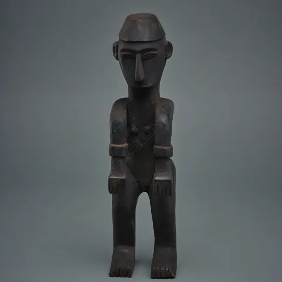 African wooden female figure,